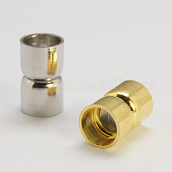 Alloy Magnetic Clasps with Glue-in Ends, Column, Mixed Color, 19~21x11mm, Hole: 9mm