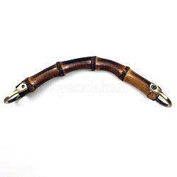 Wooden Bag Handles, with Metal Clasps, for DIY Craft Sewing, Purse Bag Making, Antique Bronze, 15cm