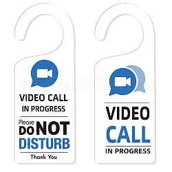 Hinweisschild aus Acryl für die Tür, öffentliches Warnschild, Videoanruf läuft, bitte nicht stören, Wort, 240x90x5 mm, 2 Stück / Set