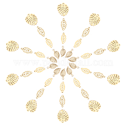 Unicraftale 4 размер листовые подвески 40 шт. подвеска из нержавеющей стали золотой свинец подвеска металлический шарм ожерелье подвески для изготовления ювелирных изделий, длиной около 12.5-17 мм 