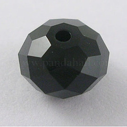 Austrian Crystal Beads, 5040 12mm, Faceted Rondelle, Jet, Size: about 12mm in diameter, 8mm thick, hole:1.5mm