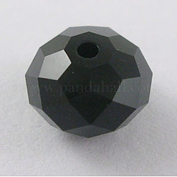 Austrian Crystal Beads, 5040 6mm, Faceted Rondelle, Jet, Size: about 6mm in diameter, 4mm thick, hole: 1mm