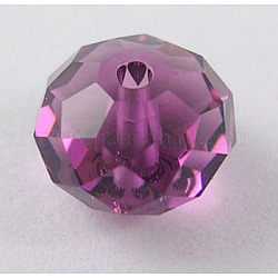 Austrian Crystal Beads, 5040 8mm, Faceted Rondelle, Dark Orchid, Size: about 8mm in diameter, 6mm thick, hole: 1mm