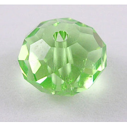 Austrian Crystal Beads, 5040 8mm, Faceted Rondelle, Pale Green, Size: about 8mm in diameter, 6mm thick, hole: 1mm