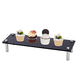 Espositori per torte rettangolari in acrilico, mini porta cupcake organizer con 201 risultati in acciaio inossidabile, forniture per feste, nero, 30x10x5cm