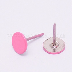 Iron Flat Head Push Pins, Drawing Pins, Thumb Tack, for Home, School, Pink, 16.3x10.5mm, Pin: 1.3mm