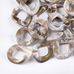 Anneaux liant acrylique, connecteurs à liaison rapide, pour faire des chaînes, style de pierres fines imitation, torsion, gainsboro, 35x35.5x10mm