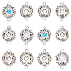 DELORIGIN 12pcs Snap Button Jewelry Charms Connector Charms Interchangeable Pendants Snaps Charms for Jewelry Making DIY Craft Necklaces Key Rings Key Chains Bracelet Hang Snap Base Pendant