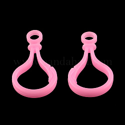 Risultati di chiusura portachiavi con moschettone in plastica a forma di bulbo di colore opaco opaco, perla rosa, 51x25x5.5mm, Foro: 6 mm