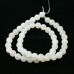 Natürliche Knistern Achat Perlen Stränge, gefärbt, Runde, Klasse A, weiß, 4 mm, Bohrung: 0.8 mm, ca. 93 Stk. / Strang, 15 Zoll
