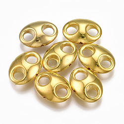 Collegamenti di plastica ccb, ovale, oro, 19.5x14x7.5mm, Foro: 1.5 mm, circa 650pcs/500g
