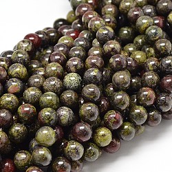 Natürlichen Blutstein runde Perlen Stränge, 6 mm, Bohrung: 1 mm, ca. 62 Stk. / Strang, 15.7 Zoll