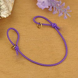Elastic Cord Bracelet Making, with Iron JumpRings, Adjustable, Blue Violet, 130mm