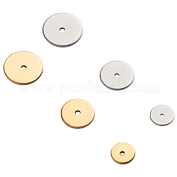 Unicraftale 72pcs 2 Farben 6/8/10mm Abstandsperlen Edelstahl lose Perlen flache runde Perlen finden gemischte Farbe Perle für DIY Armband Halskette Schmuckherstellung, Loch 1~1.2 mm