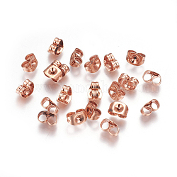 304 фрикционная ушная гайка из нержавеющей стали, розовое золото , 6x4.5x3.5 мм, отверстие : 0.9 мм