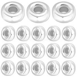 Beebeecraft 30Pcs Donut 925 Sterling Silver Spacer Beads, Silver, 4x2mm, Hole: 2mm