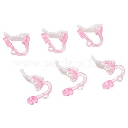 Pendientes de clip de plástico fornituras, rosa, 14x9x13mm