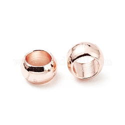 Perles en laiton, sans cadmium et sans plomb, Plaqué longue durée, rondelle, or rose, 3x2mm, Trou: 1.8mm