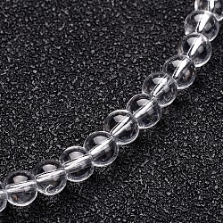 Chapelets de perles rondes en verre, clair, 10mm, Trou: 1mm, Environ 32 pcs/chapelet, 11 pouce