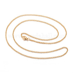 304 из нержавеющей стали ROLO цепи ожерелья, золотые, 23.62 дюйм (60 см), 2 мм