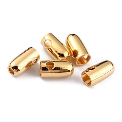Perline in ottone, placcato di lunga durata, proiettile, vero placcato oro 24k, 7.5x4mm, Foro: 1.6 mm