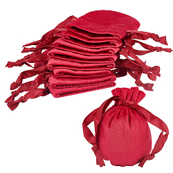 Nbeads pochettes à bijoux en velours sacs, sac-cadeau, rouge, 10 cm