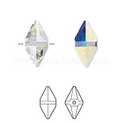 Cristal austriaco cuentas de rhinestone, 5747, pasiones de cristal, doble pico, 001 ab_crystal ab, 12x6mm, agujero: 1 mm