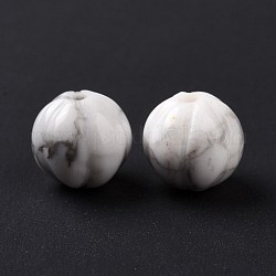 Natürliche Howlith Perlen, Herbstthema, Kürbis, 8~8.5x7.5~8 mm, Bohrung: 1.2 mm