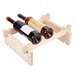 3 porte-bouteilles de vin en bois, porte-bouteille de vin de comptoir pour les amateurs de vin, amande blanchie, produit fini: 39.6x30x13.5cm