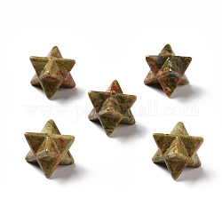 Perles d'unakite naturelles, pas de trous / non percés, Merkaba Star, 14.5~15x14.5~15x14.5~15mm