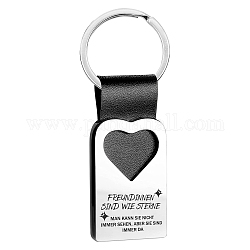 CREATCABIN PU Leather Keychain, with 304 Stainless Steel Finding, Star Pattern, 7.3~7.6cm