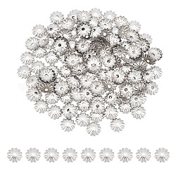 UNICRAFTALE 300 Pcs 5.5mm Long 304 Stainless Steel Multi-Petal Bead Caps Hollow Flower Cone Metal Filigree Bead Caps Spacer Flower End Caps for Earring Bracelet Necklace Jewelry Making Hole 1.2mm