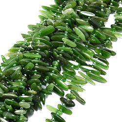 Hebras de perlas naturales de jade de canada, pepitas, 9.5~30x4.5~7.5x1.5~5mm, agujero: 0.8 mm, aproximamente 70~80 pcs / cadena, 15.75 pulgada (40 cm)