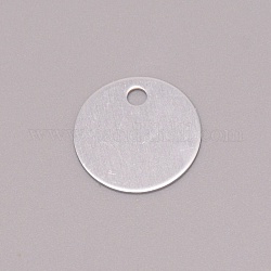 Blank Round Aluminum Engraved Pet Dog ID Tag, for Cat Puppy Pendant, Silver, 20x1mm, Hole: 3mm