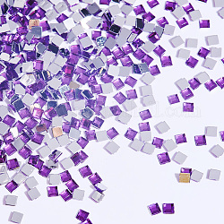 フラットバックアクリルラインストーンカボション  ネイルアートの装飾の付属品  正方形  暗紫色  2x2x1mm  約10000個/袋