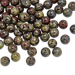 Olycraft natürliche Drachenblut Jaspis Perlen Stränge, Runde, 10 mm, Bohrung: 1 mm, ca. 35~37 Stk. / Strang, 14.96'' (38 cm), 2 Stränge / box