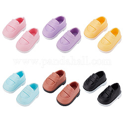 Olycraft 6 par de zapatos de muñeca de plástico de 6 colores, para muñecas accesorios, color mezclado, 42x23.5x24mm, diámetro interior: 15x12 mm, 1 par / color