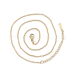 304 Edelstahl-Kabelketten-Halskette für Männer und Frauen, golden, breit: 1.5 mm, 15.75 Zoll (40 cm)