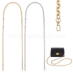 Wadorn 2 pz 2 colori ferro a forma di o cinturini per borsa a catena, con chiusura girevole, per gli accessori della borsa, colore misto, 1410mm, 1pc / color