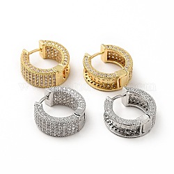 Прозрачные серьги-кольца с фианитами, стеллаж для латунных украшений для женщин, разноцветные, 17x7 мм, штифты : 0.8 мм