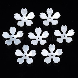 Perline di plastica, fiore, bianco crema, 17~17.5x18x3.5mm, Foro: 1.4 mm
