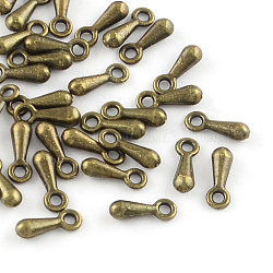 Alloy Charms, Chain Extender Drop, Teardrop, Antique Bronze, 7x2.5x2mm, Hole: 1mm, about 5000pcs/bag