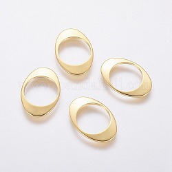 201 anelli di collegamento in acciaio inox, ovale, oro, 17.5x12x1mm