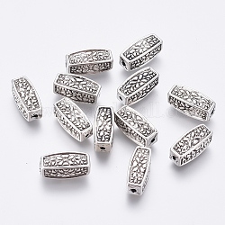 Legierung Tibetische Perlen, Bleifrei und Cadmiumfrei und Nickel frei, Antik Silber Farbe, 12x5 mm, Bohrung: 1 mm