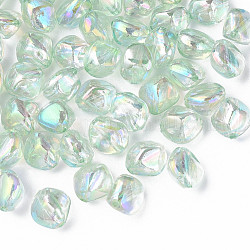 Perles en acrylique transparente, de couleur plaquée ab , pépites, aigue-marine, 10.5x10x8mm, Trou: 1.6mm, environ 2300 pcs/500 g