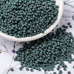 MIYUKI Round Rocailles Beads, Japanese Seed Beads, 8/0, (RR4481) Duracoat Dyed Opaque Eucalyptus, 3mm, Hole: 1mm, about 19000~20500pcs/pound