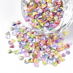 Ornament Zubehör, PVC-Kunststoff paillette / Pailletten Perlen, kein Loch / ungebohrte Perlen, Diamantform, Mischfarbe, 3.5x3.5x0.8 mm, ca. 1400 Stk. / Beutel