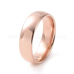 201 anello a fascia semplice in acciaio inossidabile da donna, oro roso, diametro interno: 17mm