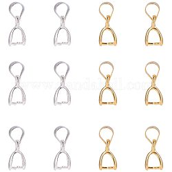 PandaHall Elite 150pcs 3 Colors Brass Pinch Bails Pinch Clip Bail Clasp Dangle Charm Bead Pendant Connector Findings for Pendants Necklace Jewelry DIY Craft Making