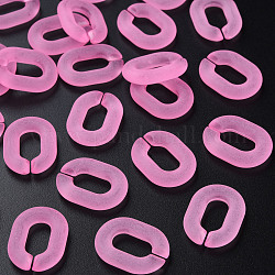 Transparentem Acryl Verknüpfung Ringe, Quick-Link-Anschlüsse, zur Herstellung von Kabelketten, matt, Oval, neon rosa , 24x18x5 mm, Innendurchmesser: 13x7 mm, ca. 403 Stk. / 500 g